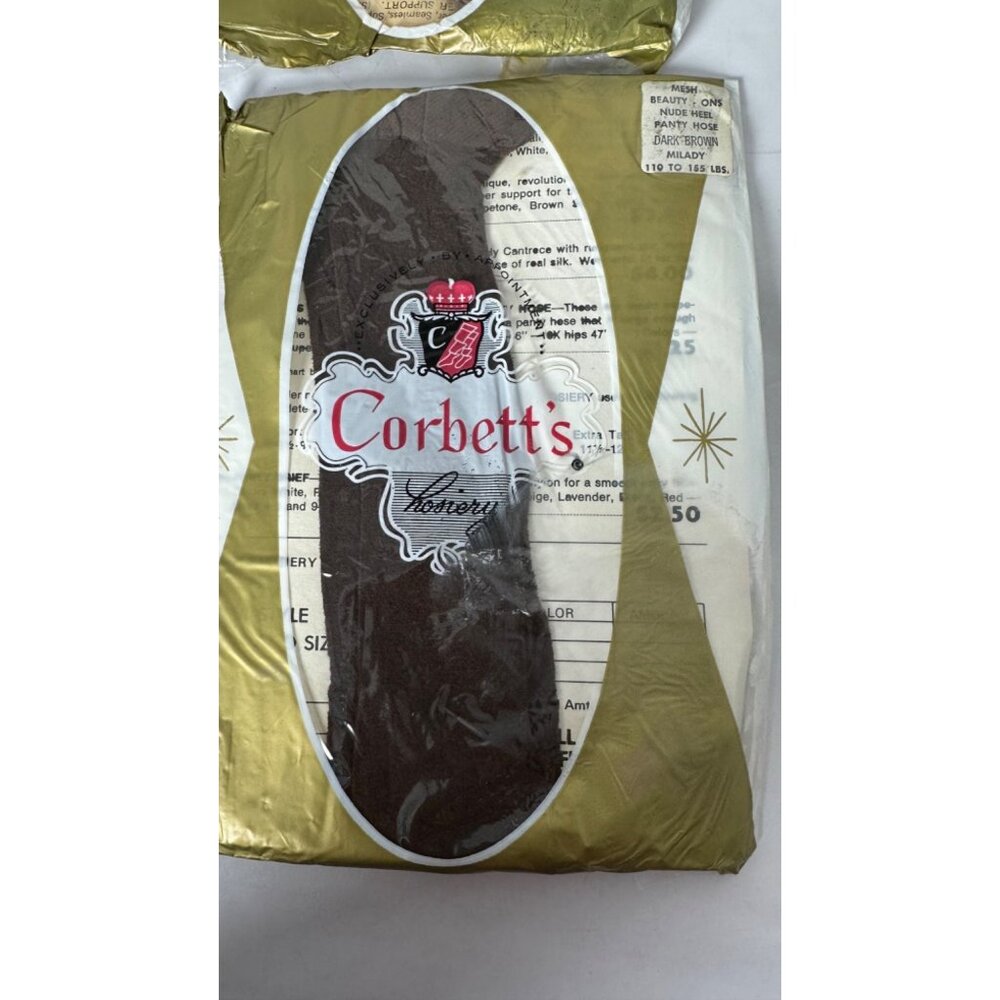 Corbetts Lot of 4 Vintage Hosiery Women Pantyhose Nude Heel Brown Taupetone - Picture 3 of 10